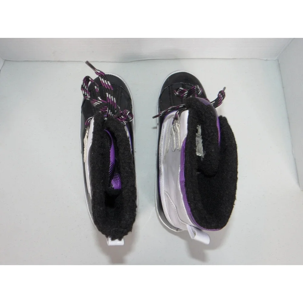 Sporto Flora Women 7M Snow Boots White Black Purple Faux Fur Duck Boots 121879